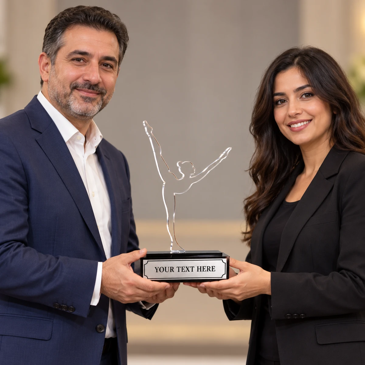 Clear Acrylic Athlete Trophy - view 3